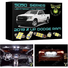 15 Piece 6000K White LED Interior Lights for 2019 & Up Dodge Ram 5050 Series SMD Package Kit and Install Tool