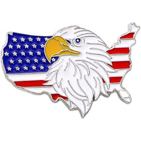 USA Flag Brooch Pin for Women American Flag Brooches 4th of July Patriotic Red White Blue USA Flag Lapel Pin American Patriotic Medal Brooches Dress Accessories for Independence Day