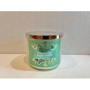 Bath & Body Works, White Barn 3-Wick Candle w/Essential Oils - 14.5 oz - Christmas Scents! (Peppermint Sugar Cookie) Label Artwork Varies