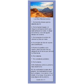 (25 Count) The Ten Commandments Religious Bookmarks Spanish Los Diez Mandamientos Mount Sinai Vacation Bible School Men Women Kids