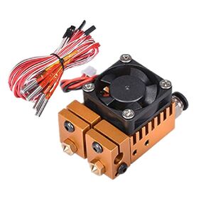 Dual Color 2 in 2 Out Extruder 12V 40W for 3D Printer 1.75mm Filament Multi-Extrusion V6 Bowden Hotend Kit 0.4mm Nozzle… (Silver)