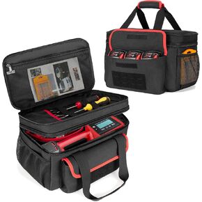 Air Compressor Carrying Bag Compatible with Milwaukee M18 18V Cordless Tire Inflator 2848-20, Tire Inflator Storage Bag Fit for Milwaukee M18 Inflator, Hand Tools, Battery, Charger, Black