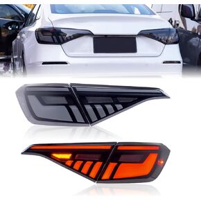 مجموعة المصابيح الخلفية لسيارة Honda Civic 11th Gen 2022 2023 2024، مجموعة المصابيح الخلفية LED المدخنة مناسبة للجيل 11 من المصابيح الخلفية سيفيك سيدان مع مؤشر متسلسل DRL للرسوم المتحركة (أبيض)