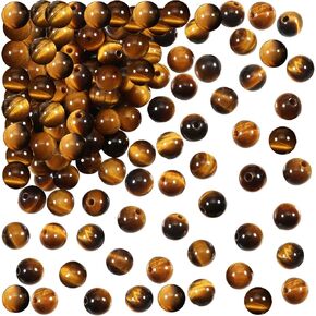 TOAOB 100pcs 8mm Natural Blue Tiger Eye Gemstone Round Spacer Loose Stone Beads for Jewelry Making