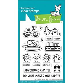 Lawn Fawn LF3167 Car Critters Road Trip Add-On 3X4 Clear Stamp Set