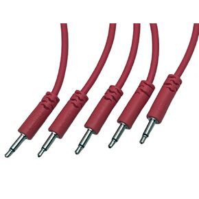 Luigis Modular Supply Spaghetti Eurorack Patch Cables - Package of 5 Pink Cables, 12" (30 cm)