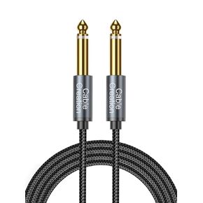 CableCreation Instrument Guitar Cable (10FT/3M), 6.35mm Mono Jack 1/4" TS Male to Male Right Angle Audio Cable Nylon Braid for ElectricGuitar, Bass, Keyboard, Mixer, Amplifier, Amp, Speaker, Equalizer