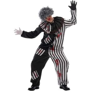EraSpooky Halloween Bleeding Killer Clown Jumpsuit Men Adult Costume