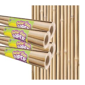 Teacher Created Resources Better Than Paper Bulletin Board Roll, 4' X 12', Bamboo, 4/Pack (Tcr32439)