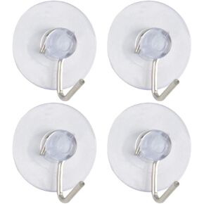 uxcell 4pcs Suction Cup Hooks 1 Inch Diameter Wall Hooks Hangers Removable Kitchen Bathroom Wall Vacuum Holder for Smooth Tile Glass