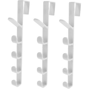 3pcs Door Coat Hook Purse Hanger Heavy Duty Hanger Outdoor Backpack Cap Decorations Outdoor Home Decor Door Hanging Decor Plastic Hangers Purse Hook White Towel Five Sections Abs