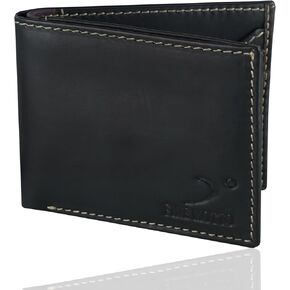 Men's slim bifold leather wallet | RFID blocking | Gift Box | (Reddish Maroon)