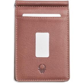 محفظة DONBOLSO الجلدية الرفيعة - محفظة ثنائية الطي للرجال - حماية ضد RFID وحامل البطاقات - محفظة جيب أمامية متينة وعملية - أفضل هدية لعيد الأب وعيد الميلاد