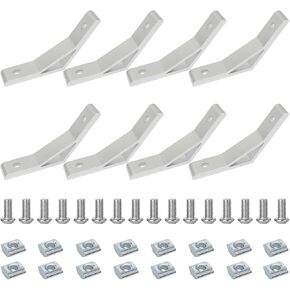 8Pcs 135 Angle Degree 1010 Aluminum Extrusion Profile Bracket 10 Series Extrusion Connectors with 16Pcs 10 Extruded Aluminum M6 T Slide Nuts Bolts 135° Brackets
