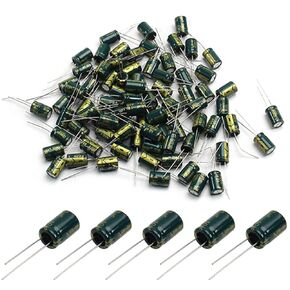 Fielect 50Pcs Aluminum Radial Electrolytic Capacitor 10uF 400V Low ESR Green 8x12mm High Ripple Current,Low Impedance for TV, LCD Monitor, Radio, Stereo, Game