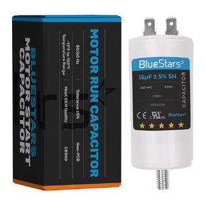 BlueStars 16 uf/MFD/Microfarad 250 VAC Volts CBB60 50Hz/60Hz Run Capacitor with Screw - Exact Fit for Start-up of AC Motors Run Electric Motors Water Pumps Replaces CON-16-250-P