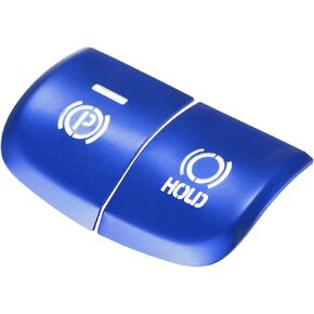 2 Pcs Car Electronic Handbrake Auto Hold Button Cover Trim Compatible for Toyota Corolla 2020-2023, Durable Aluminum Alloy Blue