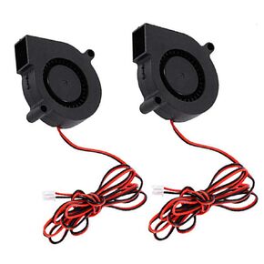2pcs 5015 3D Printer DC Brushless Blower Cooling Fan for RepRap i3 CR-10 and Other Small Appliances Series Repair Replacement (12V)