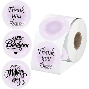 Direct Thermal Labels 2 inch Self-Adhesive Round Thermal Printer Sticker Multi-Purpose Thermal Sticker for Barcode Address Replacement Gift Tags 200pcs (Blue)