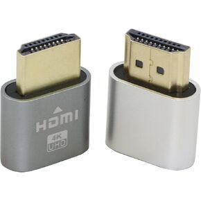 QIANRENON HDMI Virtual Plug 4K, High Resolution Virtual Monitor Display Simulator, 3840x2160@60Hz Headless HDMI Adapter for Ethereum ETH ZEC BTC Mining Main Operating System, 2 Pack
