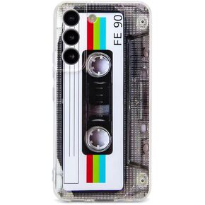 FAteamll Case for Galaxy S22, Shockproof Scratchproof with TPU Soft Bumper Retro Cassette Tape Case Compatible with Samsung Galaxy S22
