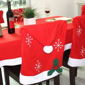 Santa Hat Christmas Chair Covers (Set of 4, Red)