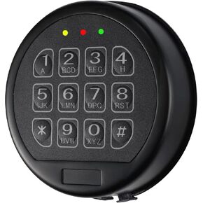 Gun Safe Lock Replacement with 2 Override Keys & Solenoid Black Keypad Safe Electronic Safe Lock for Fireproof Safe Box