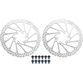 X AUTOHAUX 2pcs 180mm Bike Floating Disc Brake Rotor Steel Bicycle Rotor with 12 Bolts Screws for Road Mountain Bike BMX MTB Silver Tone in Saudi Arabia