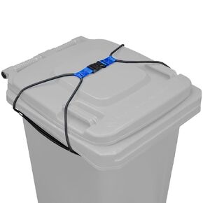 Outdoor Trash Can Bungee Rope Lock,Trash Can Lid Lock,Suitable for 30-50 Gallons - Buckle Lock,Preventing Animals and Other Pests from Entering.(1pcs Black)