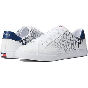 Tommy Hilfiger Women's LOURA Sneaker, White/Twilight Blue 140, 8.5