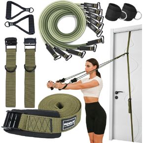 Door Anchor Strap for Resistance Bands, Adjustable Door Anchor Straps with Resistance Bands (Fits 6-8ft Doors), Portable Exercise Band Door Anchor for home workouts