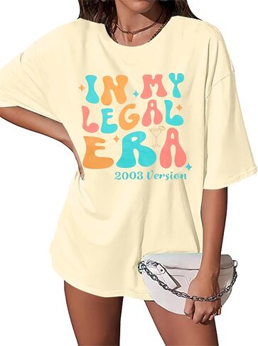 21st Birthday Shirt Women in My Legal Era Shirt 21 Years Old T-Shirt Birthday Party Tee 21st Birthday Gifts Tops in Saudi Arabia