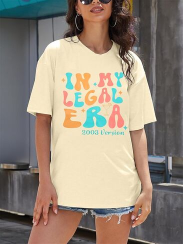 21st Birthday Shirt Women in My Legal Era Shirt 21 Years Old T-Shirt Birthday Party Tee 21st Birthday Gifts Tops in Saudi Arabia