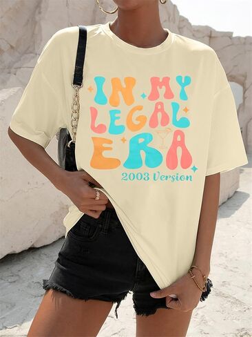 21st Birthday Shirt Women in My Legal Era Shirt 21 Years Old T-Shirt Birthday Party Tee 21st Birthday Gifts Tops in Saudi Arabia