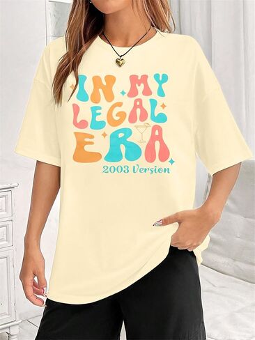 21st Birthday Shirt Women in My Legal Era Shirt 21 Years Old T-Shirt Birthday Party Tee 21st Birthday Gifts Tops in Saudi Arabia