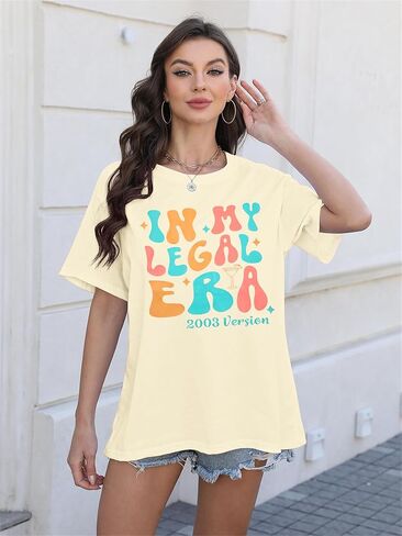 21st Birthday Shirt Women in My Legal Era Shirt 21 Years Old T-Shirt Birthday Party Tee 21st Birthday Gifts Tops in Saudi Arabia