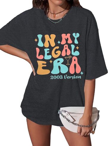 21st Birthday Shirt Women in My Legal Era Shirt 21 Years Old T-Shirt Birthday Party Tee 21st Birthday Gifts Tops in Saudi Arabia