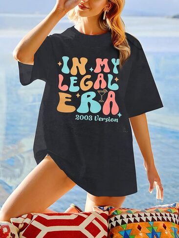 21st Birthday Shirt Women in My Legal Era Shirt 21 Years Old T-Shirt Birthday Party Tee 21st Birthday Gifts Tops in Saudi Arabia