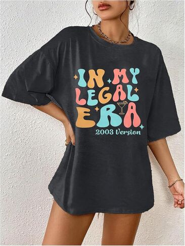 21st Birthday Shirt Women in My Legal Era Shirt 21 Years Old T-Shirt Birthday Party Tee 21st Birthday Gifts Tops in Saudi Arabia