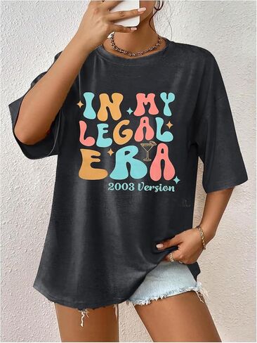 21st Birthday Shirt Women in My Legal Era Shirt 21 Years Old T-Shirt Birthday Party Tee 21st Birthday Gifts Tops in Saudi Arabia