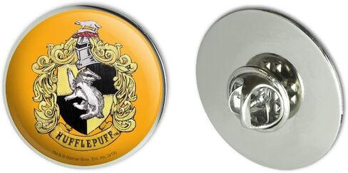 Harry Potter Hufflepuff Painted Crest Metal 1.1" Tie Tack Hat Lapel Pin Pinback in Saudi Arabia