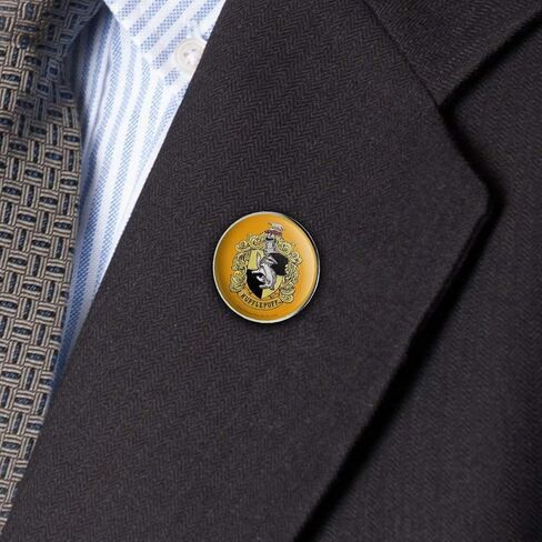 Harry Potter Hufflepuff Painted Crest Metal 1.1" Tie Tack Hat Lapel Pin Pinback in Saudi Arabia