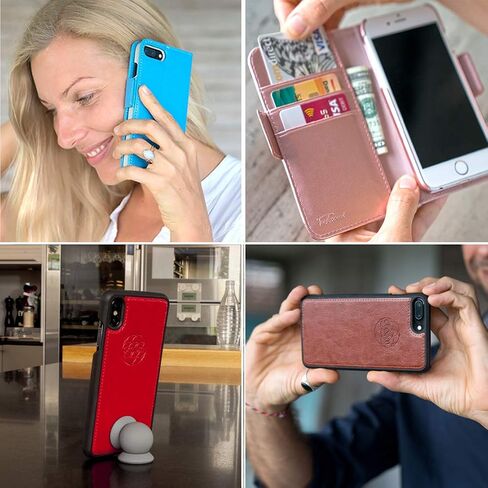 Dreem Fibonacci 2-in-1 Wallet Case for Apple iPhone 12 & 12 Pro - Luxury Vegan Leather, Magnetic Detachable Shockproof Phone Case, RFID Card Protection, 2-Way Flip Stand - Royal in Saudi Arabia