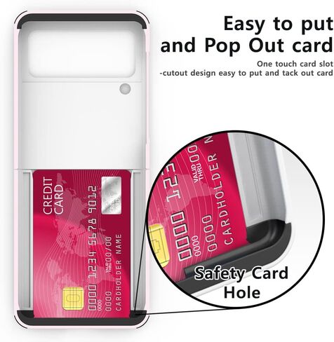 حافظة لهاتف Galaxy Z Flip 3 مزودة بفتحة للبطاقات رفيعة ومتينة من مادة TPU لحماية الحواف بتصميم Z-POP in Kuwait