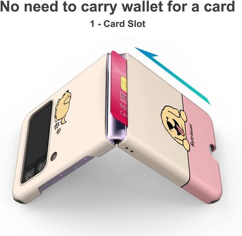 حافظة لهاتف Galaxy Z Flip 3 مزودة بفتحة للبطاقات رفيعة ومتينة من مادة TPU لحماية الحواف بتصميم Z-POP in Kuwait