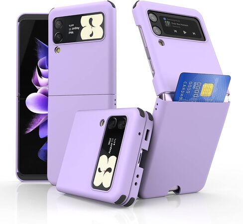 حافظة لهاتف Galaxy Z Flip 3 مزودة بفتحة للبطاقات رفيعة ومتينة من مادة TPU لحماية الحواف بتصميم Z-POP in Kuwait