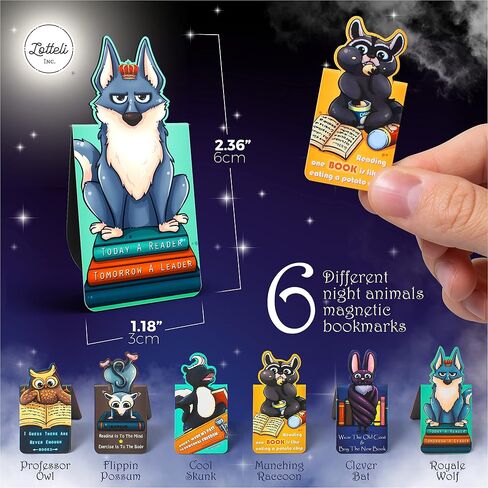LOTTELI 18 Piece Magnetic Bookmarks for Kids, Bookmarks for Book Lovers, Magnet Book Markers, Magnet Page Marker Clips for Students Teacher Supplies, Party Favors, 3 x 2cm in Saudi Arabia