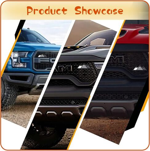 قطعة واحدة من شعار الشبكة ثلاثي الألوان المتوافق مع Tacoma 4Runner Tundra، زخرفة ملصق منتصف الشبكة لشاحنة الالتقاط، شارة أمامية بغطاء للرأس بنمط جبلي 4.7 بوصة (أسود وأبيض ورمادي) in Saudi Arabia