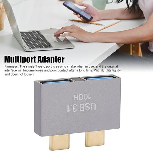 محور USB C، محول صغير من النوع C، محول قاعدة توسيع من النوع C لمحول Thunderbolt 3 USB بسرعة 10 جيجابت في الثانية، محول من سبائك الألومنيوم من النوع C، محور موسع البيانات (ثورة من النوع C إلى النوع C in Saudi Arabia