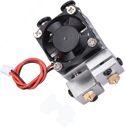 Dual Color 2 in 2 Out Extruder 12V 40W for 3D Printer 1.75mm Filament Multi-Extrusion V6 Bowden Hotend Kit 0.4mm Nozzle… (Silver) in Saudi Arabia